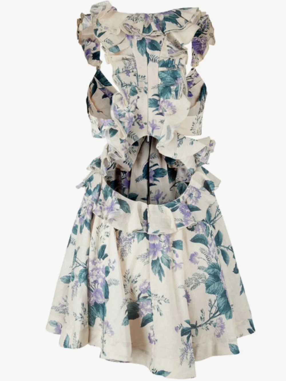 Zimmerman Cassia Ruffle Mini Dress size 1 - Picture 2 of 4